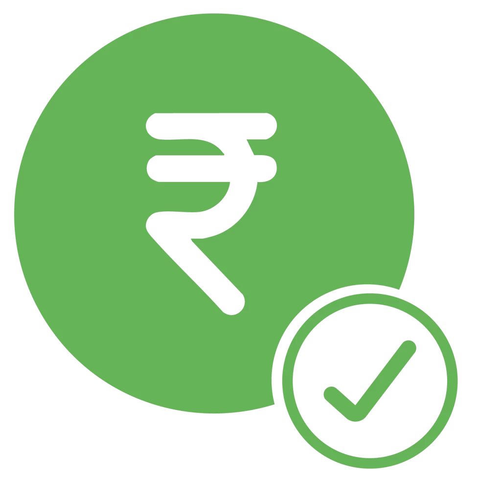 An illustration of the Indian rupee symbol emphasizing sustainability.