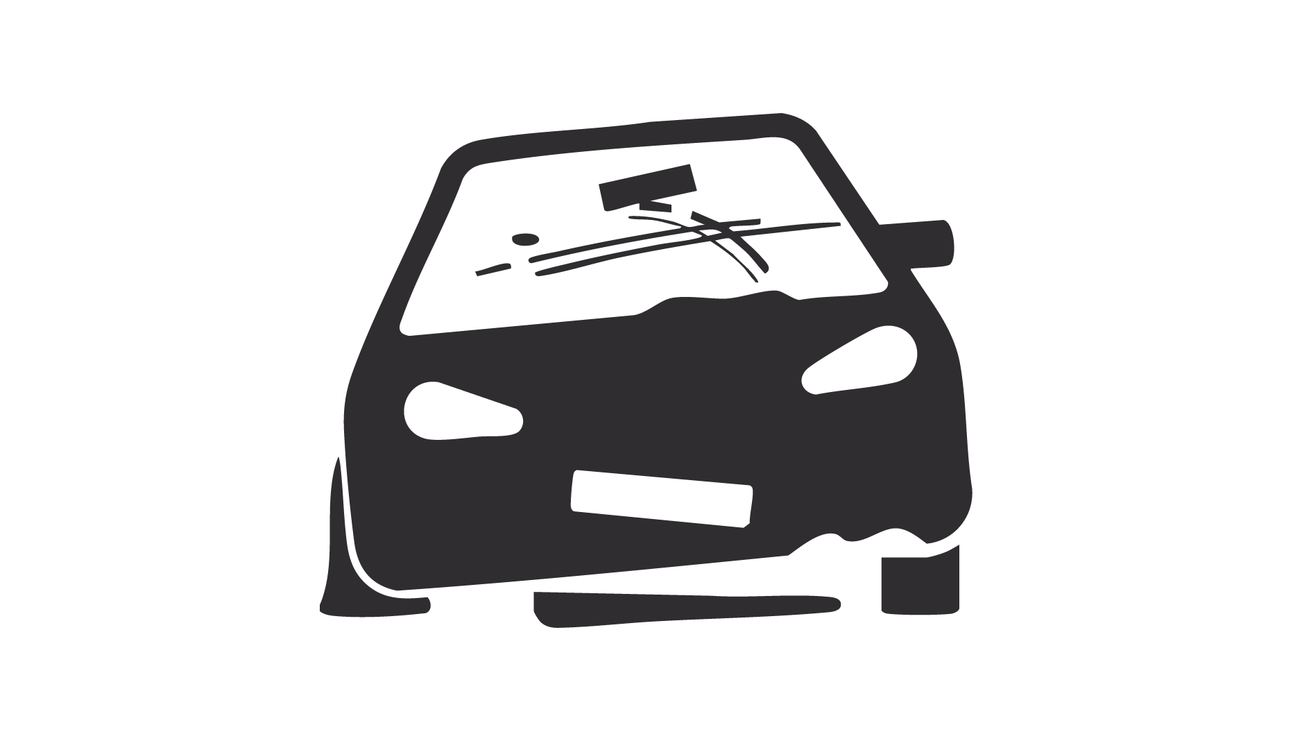 Vector illustration of a car accident, highlighting the themes of scrap and metal recycling in vehicle recovery.